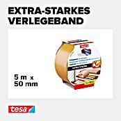 tesa Verlegeband (5 m x 50 mm, Beidseitig selbstklebend, Geeignet für: Fußbodenheizung)