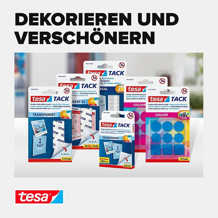 Tesa TACK Klebepads - 72 Stk. - Informationsansicht