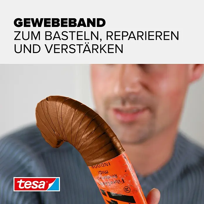 Tesa Extra Power Gewebeband PERFECT - Braun, 2,75 m x 38 mm - Informationsansicht