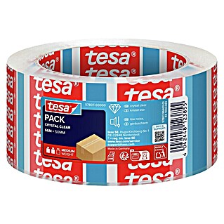 Tesa Pack Paketklebeband crystal clear (Transparent, L x B: 66 m x 50 mm)