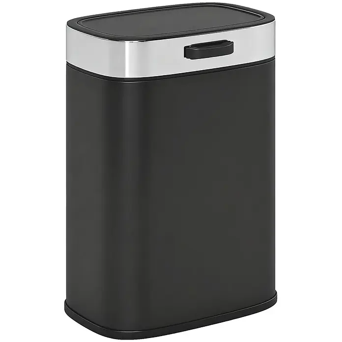 Homcom Standard-Mülleimer zum Einhängen - 5 l, Edelstahl, Schwarz