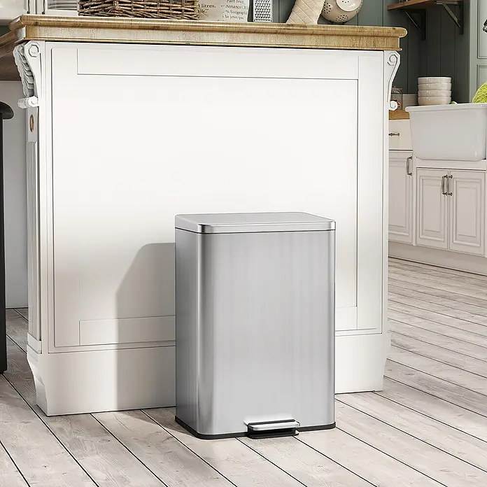 Homcom Treteimer Treteimer mit Softclose-Deckel - 20 l, Edelstahl, Silber