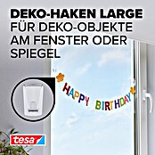 tesa Powerstrips Dekohaken (Selbstklebend, Transparent, Größe: XL, 2 Stk.)
