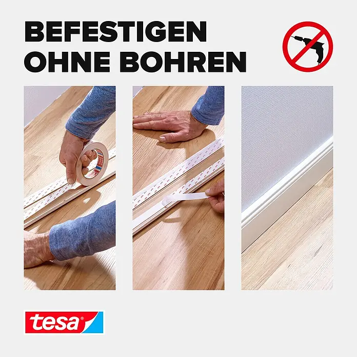 Tesa Powerbond Montageband für Tapete und Putz - L x B: 5 m x 19 mm - Informationsansicht