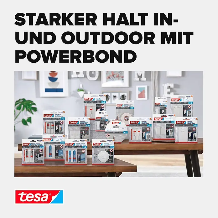 Tesa Montageband - Geeignet für: Tapeten, Belastbarkeit pro m: 10 kg, 1,5 m x 19 mm - Informationsansicht