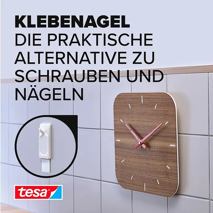 Tesa Klebenagel - Geeignet für: Fliesen, Belastbarkeit: 2 kg, 2 Stk., Weiß - Informationsansicht