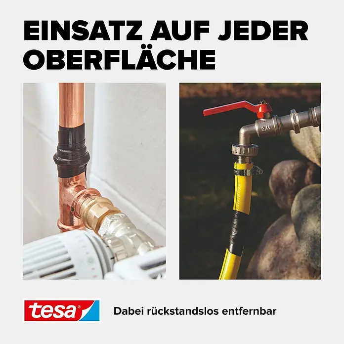 Tesa Extra Power Reparaturband Extreme Repair - 2,5 m x 19 mm, Transparent, Selbstverschweißend - Informationsansicht