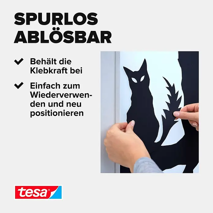 Tesa Doppelseitige Klebepads - Geeignet für: Glas, 60 Stk., Transparent - Informationsansicht