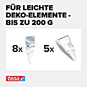 tesa Powerstrips Dekohaken (5 Stk., Transparent)