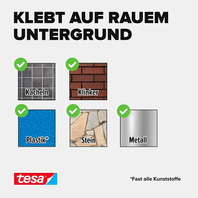 Tesa Montageband - Geeignet für: Mauerwerk, Belastbarkeit pro m: 10 kg, 1,5 m x 19 mm - Informationsansicht