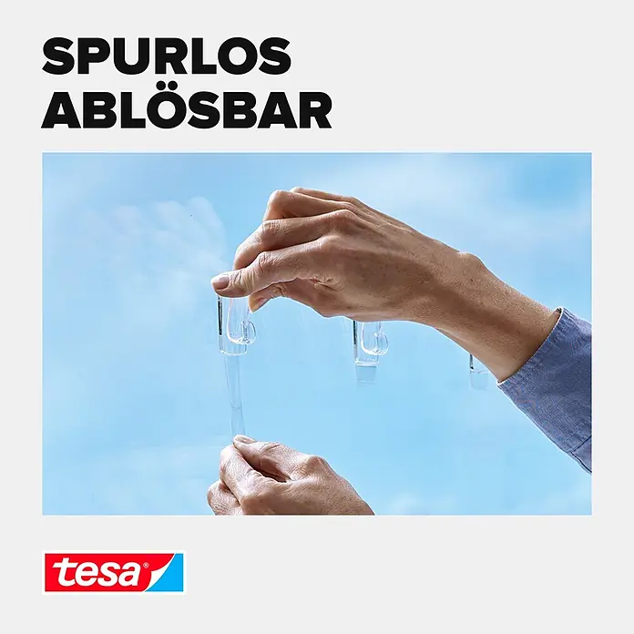 Tesa Klebestreifen - Geeignet für: Glas, Belastbarkeit: 1 kg, 8 Stk., Transparent - Informationsansicht