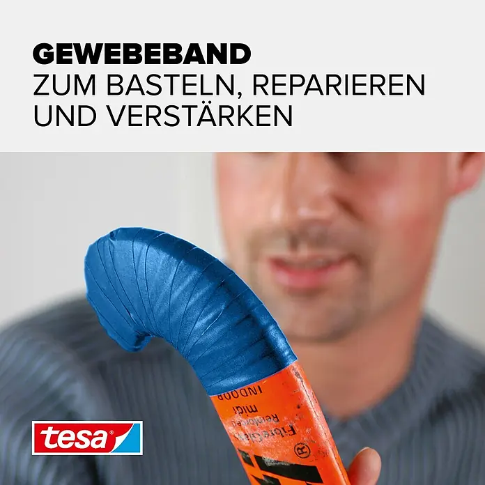 Tesa Extra Power Gewebeband PERFECT - Blau, 2,75 m x 38 mm - Informationsansicht