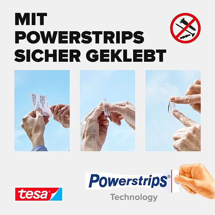 Tesa Klebehaken - Geeignet für: Glas, Belastbarkeit: 0,2 kg, 5 Stk., Transparent - Informationsansicht