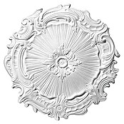 Decosa Rosette Eleonora (Durchmesser: 41 cm, Polystyrol-Hartschaum, Historismus, Weiß)