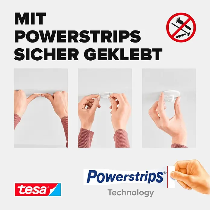 Tesa Deckenhaken - Belastbarkeit: 500 g, Weiß - Informationsansicht