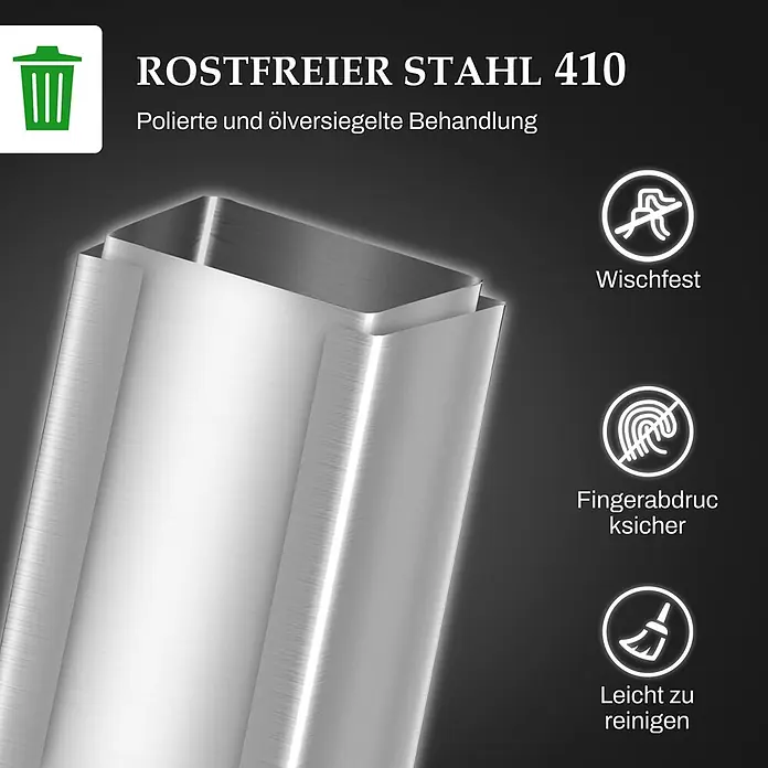 Homcom Treteimer mit Softclose-Deckel - 20 l, Edelstahl, Silber