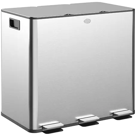 HOMCOM-Küchenabfalleimer-61,9L x 36,6B x 43,2H cm-Silber