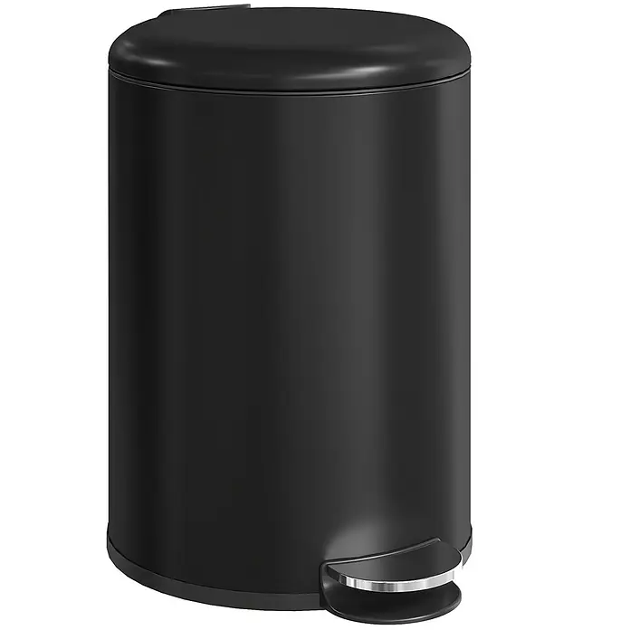 Homcom Treteimer 1-teilig - 20 l, Metall, Schwarz