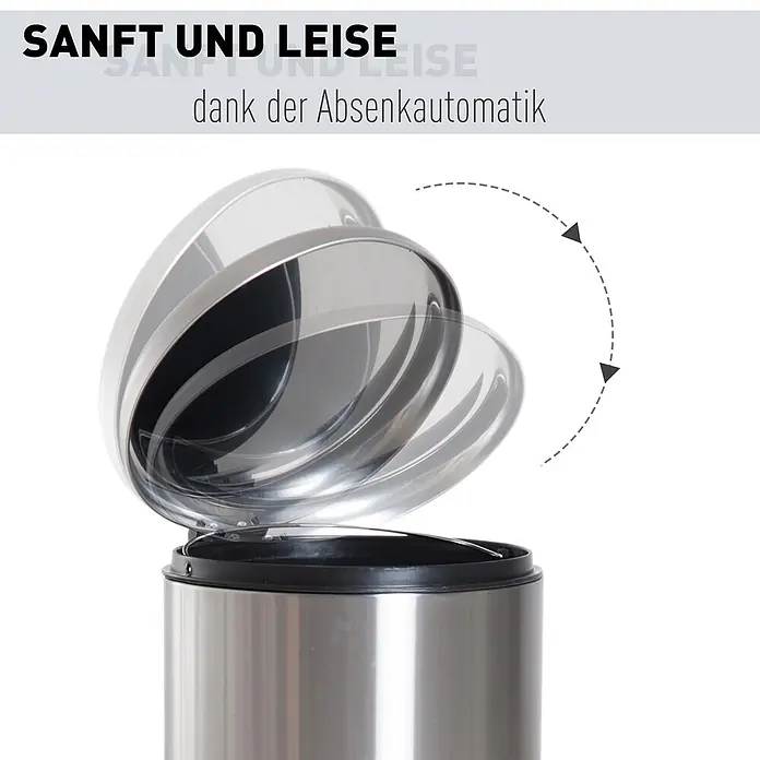 Homcom Treteimer - 30 l, Edelstahl, Silber