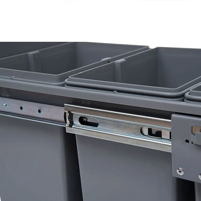 Homcom Einbaumülleimer Schienensystem - 40 l, Kunststoff, Grau
