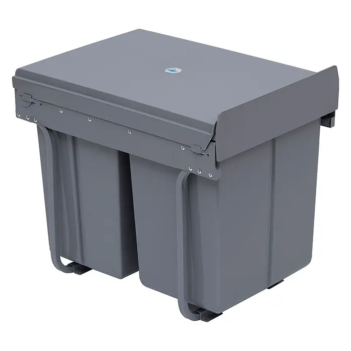 Homcom Einbaumülleimer Schienensystem - 40 l, Kunststoff, Grau