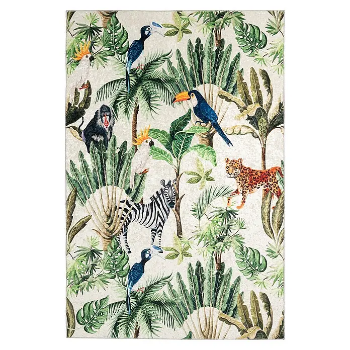 Kayoom Kurzflorteppich Exus 223 - Multi, 230 x 160 cm, 100 % Polyester - Draufsicht