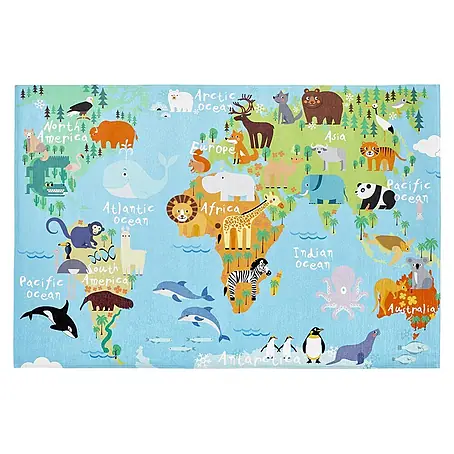 Kayoom  Kinderteppich Sympathy Kids 243 World Map