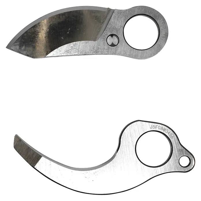 Makita Ersatzmesser-Set - Passend für: Astschere DUP181Z - Zwei metallic-graue Edelstahl-Ersatzklingen für Gartenscheren: eine gebogene Schneideklinge und eine Gegenklinge.