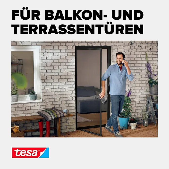 Tesa Insect Stop Adapter-Set - Anthrazit, Passend für: alle tesa Aluminiumrahmen Türen, Klemmen - Informationsansicht