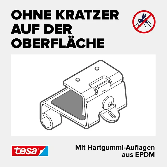 Tesa Insect Stop Adapter-Set - Anthrazit, Passend für: alle tesa Aluminiumrahmen Türen, Klemmen - Informationsansicht