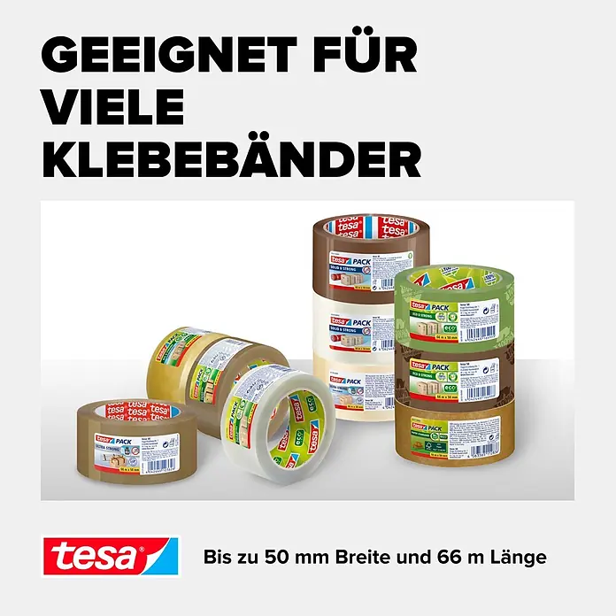Tesa Pack Handabroller Classic - Geeignet für: Paketklebebänder bis 50 mm Breite - Eine Auswahl an tesa Paketbändern in klar, braun und grün, für verschiedene Anwendungen, bis zu 50 mm breit und 66 m lang.