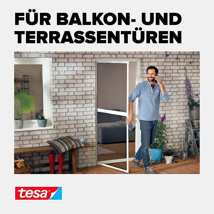 Tesa Insect Stop Adapter-Set - Weiß, Passend für: alle tesa Aluminiumrahmen Türen, Klemmen - Informationsansicht