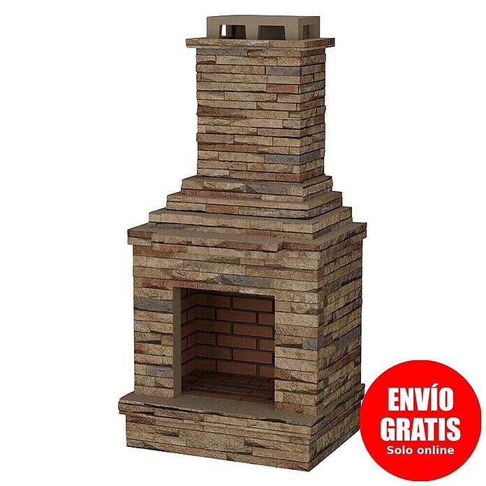 Sotnas Chimenea de exterior Sao Paulo (Castaño, An x Pr x Al: 94 x 70 x 195 cm, Cemento de aluminato de calcio) | BAUHAUS