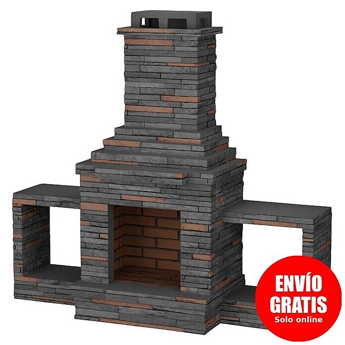 Sotnas Chimenea de exterior Sao Paulo (Gris, An x Pr x Al: 210 x 70 x 195 cm, Cemento de aluminato de calcio) | BAUHAUS