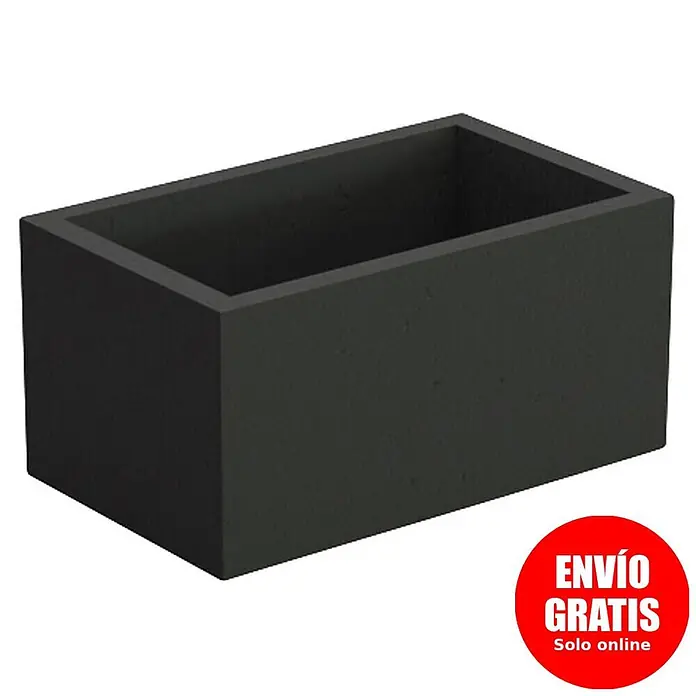 Sotnas Ampliación chimenea para barbacoas - Hormigón ligero ignífugo, L x An x Al: 27 x 45 x 30 cm, Negro - Jardinera rectangular gris oscuro.