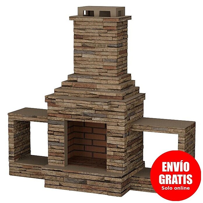 Sotnas Chimenea de exterior Sao Paulo (Castaño, An x Pr x Al: 210 x 70 x 195 cm, Cemento de aluminato de calcio) | BAUHAUS