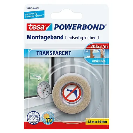 Tesa Powerbond Montageband Transparent