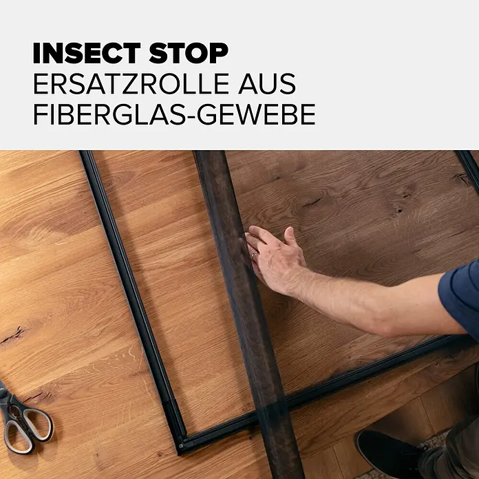 Tesa Insect Stop Fiberglasrolle Ersatzrolle - B x H: 1,2 x 2,5 m, Weiß - Informationsansicht