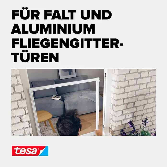 Tesa Insect Stop Adapter-Set - Anthrazit, Passend für: alle tesa Aluminiumrahmen Türen, Klemmen - Informationsansicht