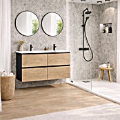 Mueble de lavabo Wood (An x Pr x Al: 120 x 45 x 64 cm, Negro y nature, Número de cajones: 4 ud.) | BAUHAUS