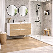 Mueble de lavabo Wood (An x Pr x Al: 120 x 45 x 64 cm, Blanco y nature, Número de cajones: 4 ud.) | BAUHAUS