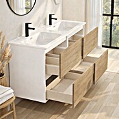 Mueble de lavabo Wood (An x Pr x Al: 120 x 45 x 64 cm, Blanco y nature, Número de cajones: 4 ud.) | BAUHAUS