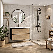 Mueble de lavabo Wood (An x Pr x Al: 80 x 45 x 64 cm, Negro y nature, Número de cajones: 2 ud.) | BAUHAUS
