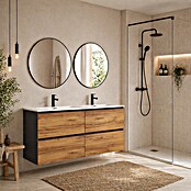 Mueble de lavabo Wood (An x Pr x Al: 120 x 45 x 64 cm, Negro y teka, Número de cajones: 4 ud.) | BAUHAUS