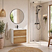 Mueble de lavabo Wood (An x Pr x Al: 60 x 45 x 64 cm, Blanco y teka, Número de cajones: 2 ud.) | BAUHAUS