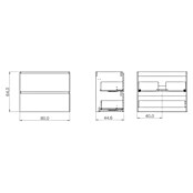 Mueble de lavabo Wood (An x Pr x Al: 80 x 45 x 64 cm, Negro y nature, Número de cajones: 2 ud.) | BAUHAUS