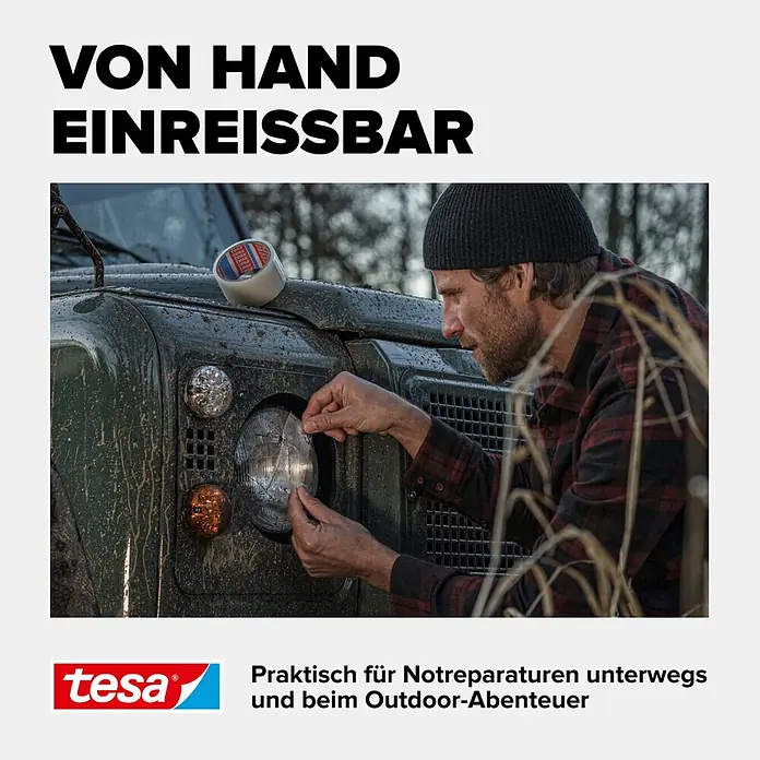 Tesa Ultra Power Reparaturklebeband Clear - Transparent, 10 m x 50 mm - Informationsansicht