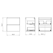 Mueble de lavabo Wood (An x Pr x Al: 60 x 45 x 64 cm, Negro y nature, Número de cajones: 2 ud.) | BAUHAUS