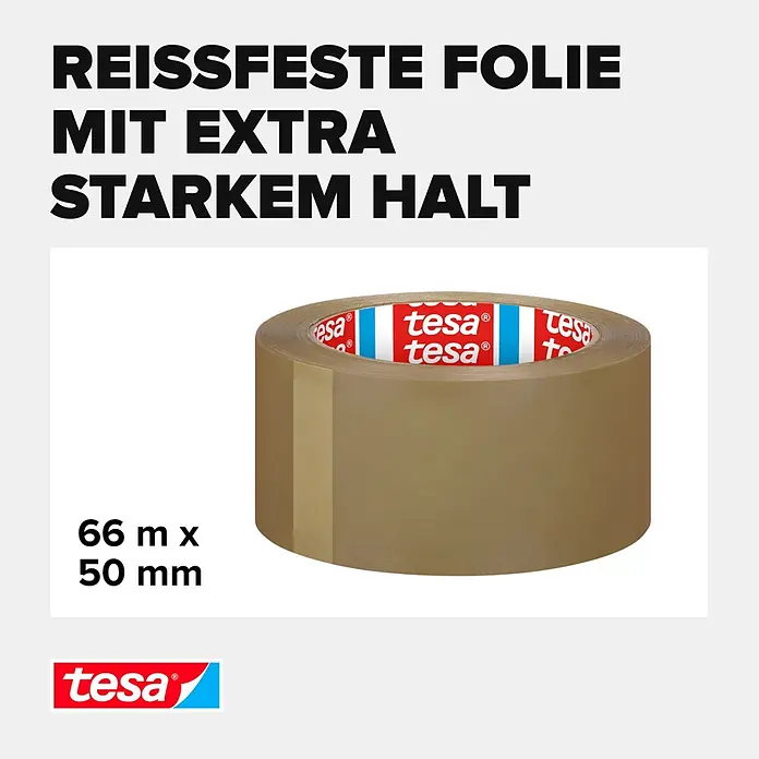 Tesa Pack Paketklebeband Ultra Strong Recycled - Braun, L x B: 66 m x 50 mm - Braunes tesa Paketklebeband, 66 Meter lang und 50 mm breit, für reißfesten, extra starken Halt.