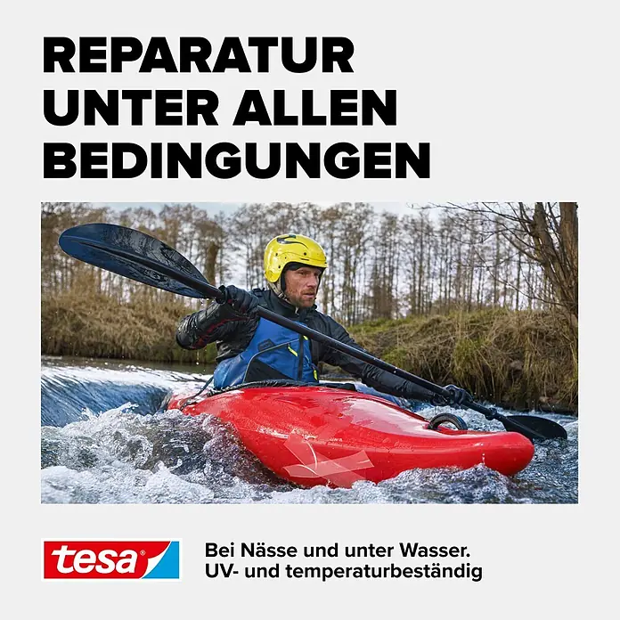 Tesa Ultra Power Reparaturband Under Water - 1,5 m x 50 mm, Transparent - tesa Reparaturklebeband für Nässe und unter Wasser. UV- und temperaturbeständig.